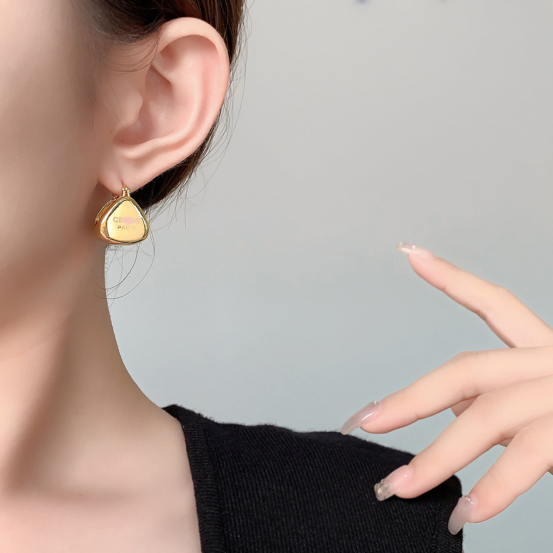 Glossy Ball 18K Gold Silver Anti Tarnish Stud Hoop Earring Women Bulk