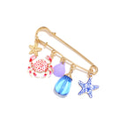 Multi Color Ocean Safety Pin Gold Enamel Brooch For Women Bulk