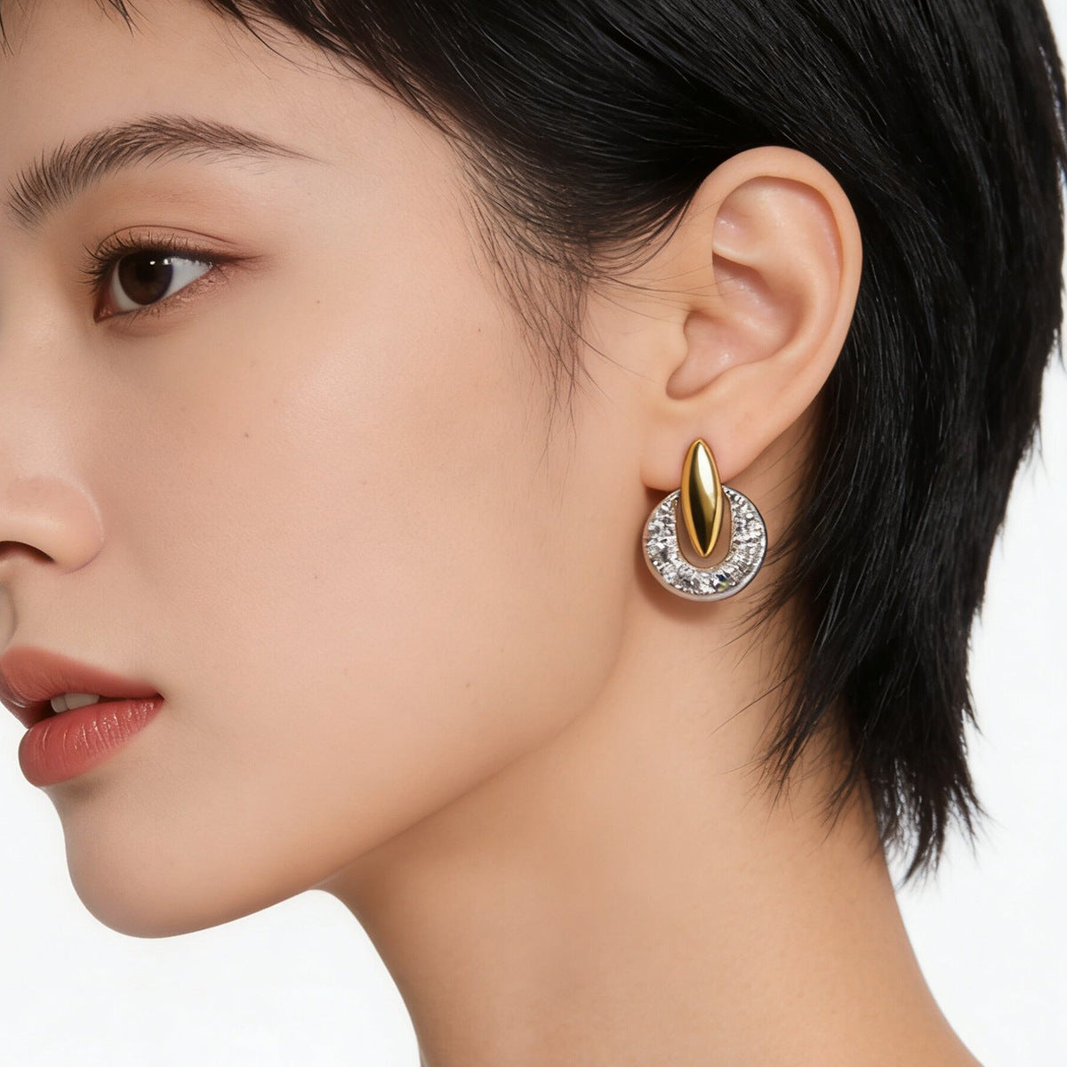 Gold Silver Round Plain Anti Tarnish Copper Hoop Earrings Women Bulk Main image