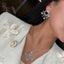 Silver Elegant Sunburst Cubic Zirconia Copper Necklace Combo Set Bulk