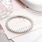 Bulk White Tennis Style Silver Plated CZ Anti Tarnish Brass Bracelet