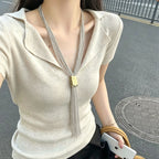 Dual Tone Multi Strand Tassel Gold Silver Plated Copper Necklace Bulk