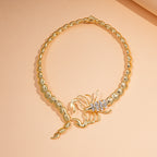 White Designer Scorpion Gold Plated Rhinestone Necklace For Women Bulk