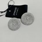 Round Silver White Cubic Zirconia Stud Earring For Women Bulk