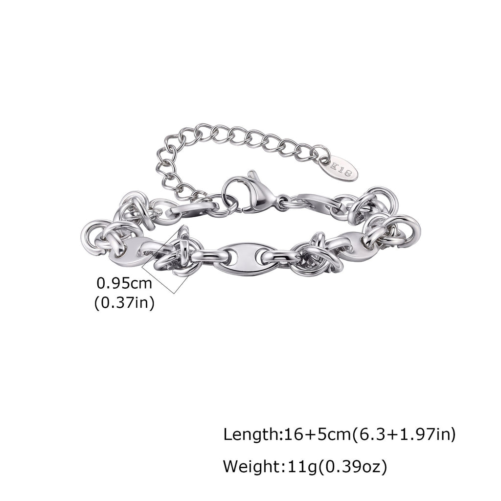 Bulk Chunky Link Chain Gold Silver Plain Stainless Steel Bracelet