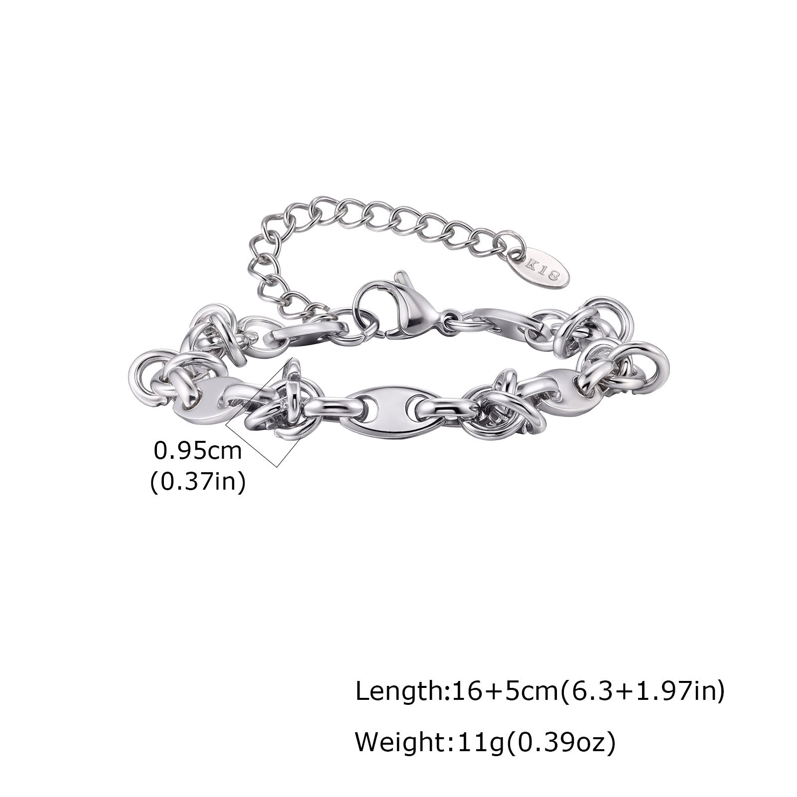 Bulk Chunky Link Chain Gold Silver Plain Stainless Steel Bracelet