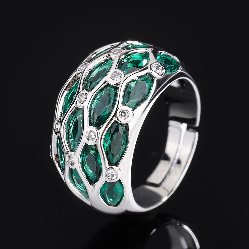 Oval Silver Maroon White Cubic Zirconia Crystal Free Size Ring Bulk