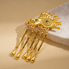 Vintage Artistic Face Style Gold Plated Beads Brooch For Women Bulk