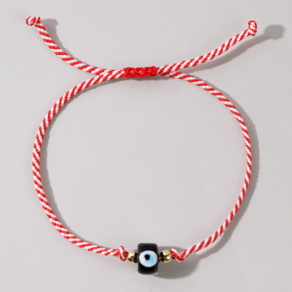Multi Color Evil Eye Sqaure  Beads Bracelet Wrist Wear For Women Bulk