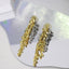 Luxury Dual Tone Cascading Leaf Gold Silver Copper Dangler Earrings Bulk