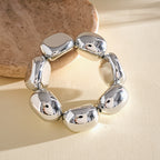 Designer Dual Tone Stretchable Gold Silver Plated Alloy Bracelet Bulk