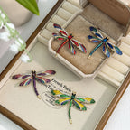 Multi Color Dragonfly Gold Cubic Zirconia Brooch For Women Bulk