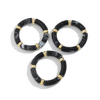 Glossy Acrylic Multi 18K Gold Stainless Steel Anti Tarnish Stackable Elastic Bracelet For Women