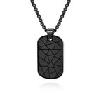 Zig Zag Dog Tag Black Stainless Steel Anti Tarnish Pendant Chain Bulk