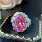 Oval Silver Gemstone Cubic Zirconia Anti Tarnish Adjustable Ring Bulk