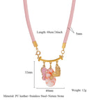 Moon Cherry Heart Seahorse 18K Gold Thread Charm Pendant Chain Necklace For Women