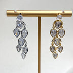 Drop Solitaire 18K Gold Silver CZ Anti Tarnish Dangler Earring Bulk