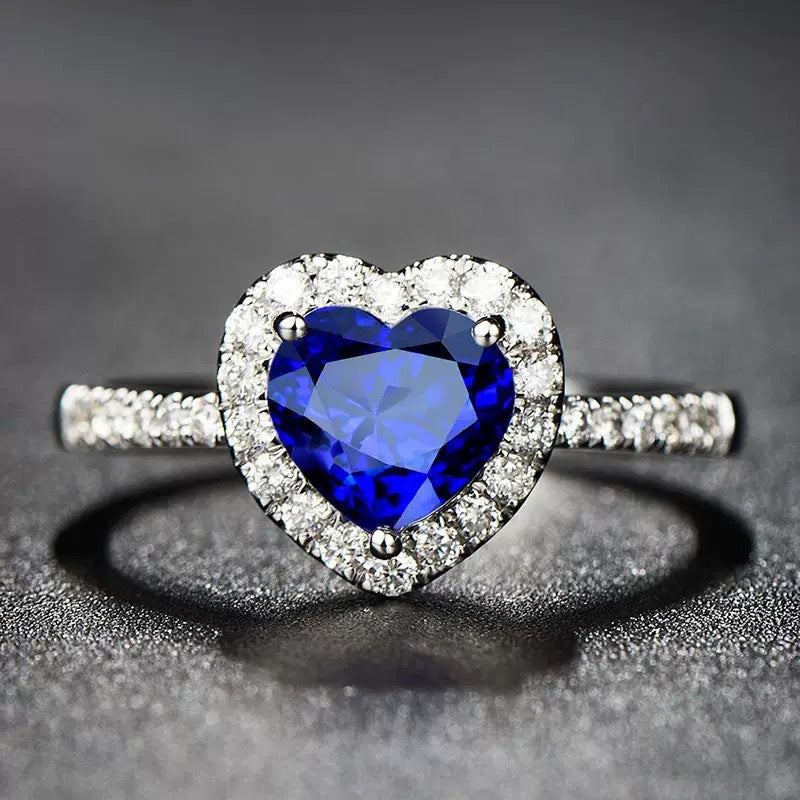 Love Heart Solitaire CZ Silver Anti Tarnish Free Size Ring Bulk