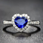 Love Heart Solitaire CZ Silver Anti Tarnish Free Size Ring Bulk