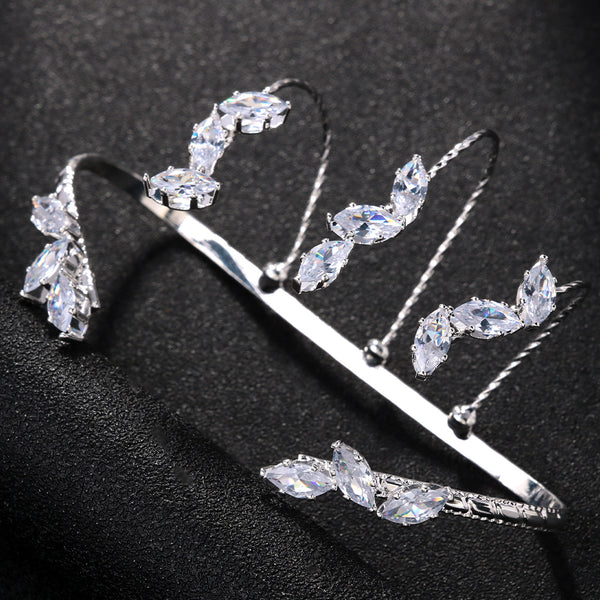 Solitaire Cubic Zirconia Silver Adjustable finders Ring For Women Main image