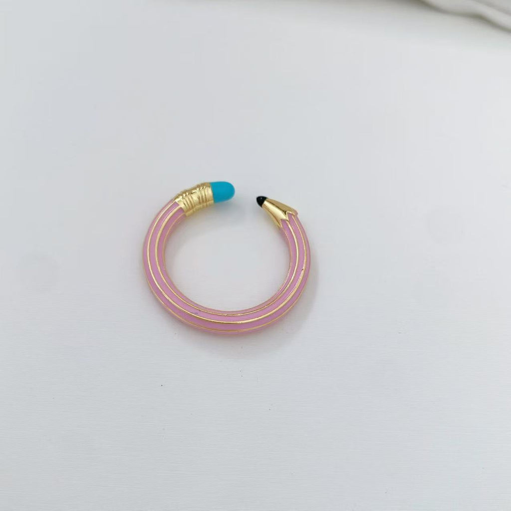 Multi Color Pencil Gold Copper Anti Tarnish Adjustable Ring Women Bulk