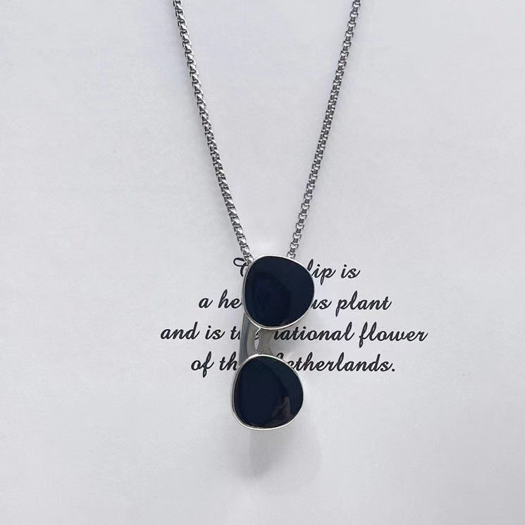 Sunglasses Black Silver Necklace Pendant Chain For Men Bulk