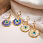 White Blue Evil Eye Gold Copper Earring Pendant Chain For Women Bulk