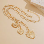 Heart Evil Eye 18K Gold Silver CZ Charm Necklace Chain Bulk