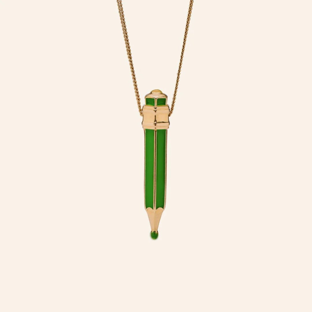 Multi Color Trendy Pencil Style Gold Silver Enamel Copper Necklace Bulk