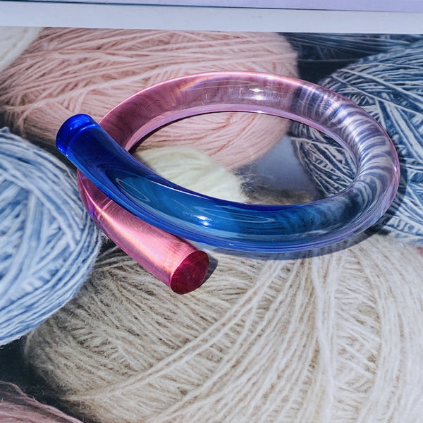 Multicolour Acrylic Resin Yellow Blue Purple Transparent Kada Bangle Bracelet For Women Main image