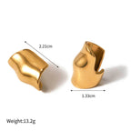 Two Tone 18K Gold Silver Stainless Steel Anti Tarnish Ear Cuff Earring For Women