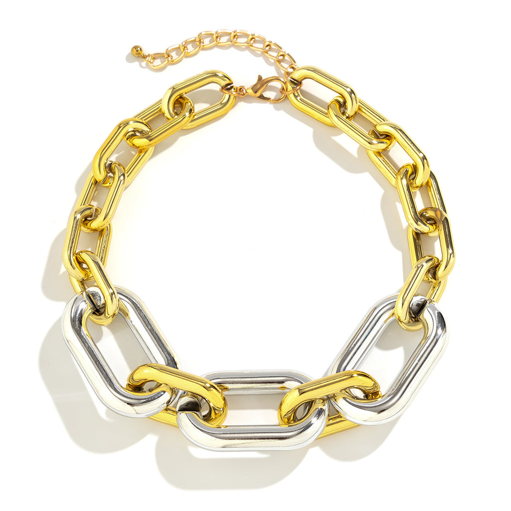 Two Tone Link Silver Gold Anti Tannish Necklace For Women Bulk