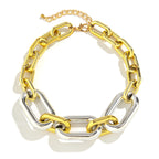 Two Tone Link Silver Gold Anti Tannish Necklace For Women Bulk