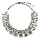 Rhinestones Solitaire Silver Gold Anti Tarnish Layer Necklace Bulk