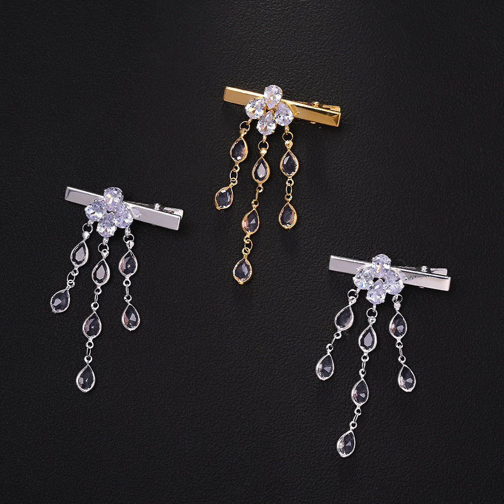 Drop Rhinestone 18K Gold Silver Hair Clips Hair Accessories Women Bulk