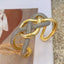 Cross Over Layer 18K Gold CZ Anti Tarnish Openable Cuff Bracelet Bulk