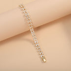 Bulk Elegant Marquise Link Tennis Gold Silver Plated CZ Copper Bracelet