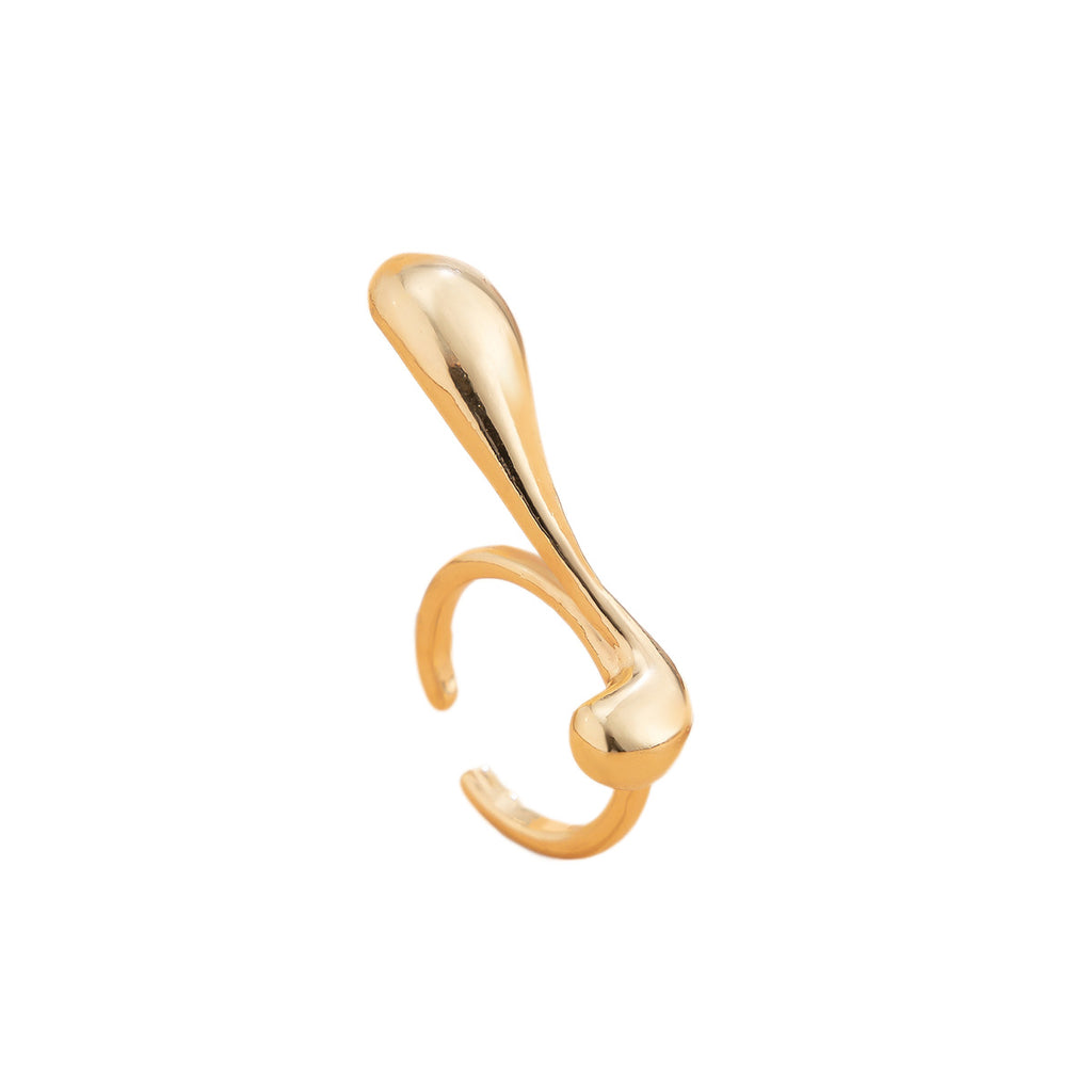 Gold Sculptural Copper Anti Tarnish Adjustable Ring For Women Bulk