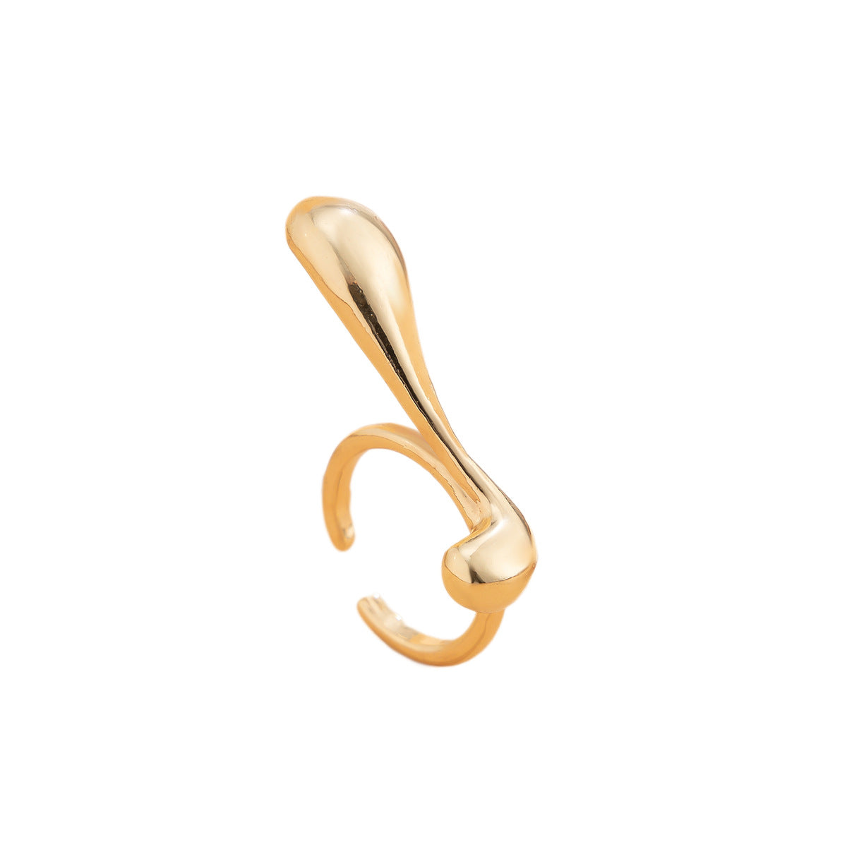 Gold Sculptural Copper Anti Tarnish Adjustable Ring For Women Bulk