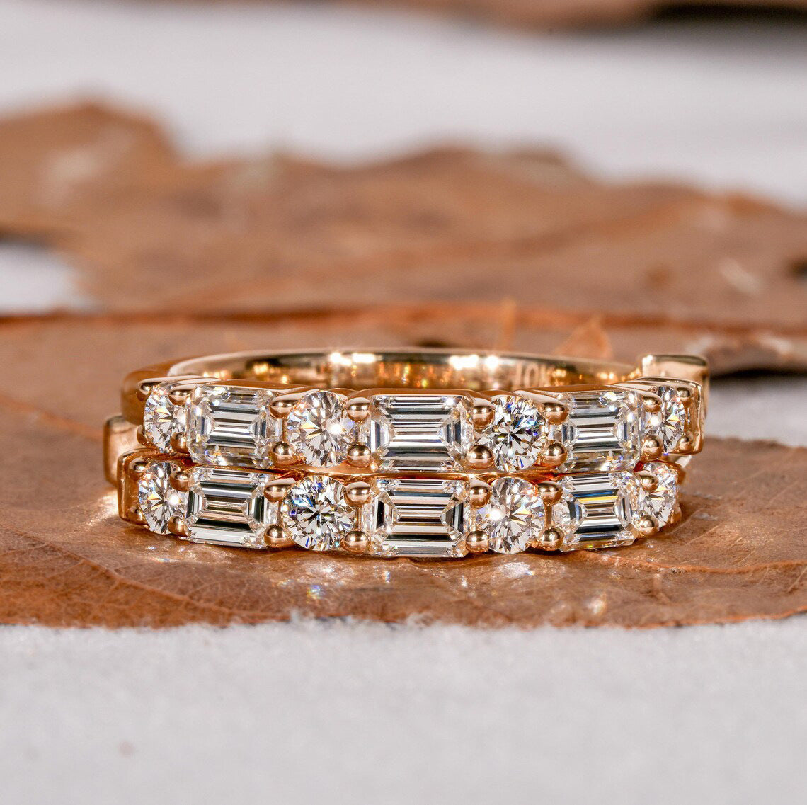 Baguette Rectangle Rhinestone Gold Hoop Anti Tarnish Earring Bulk Secondary image