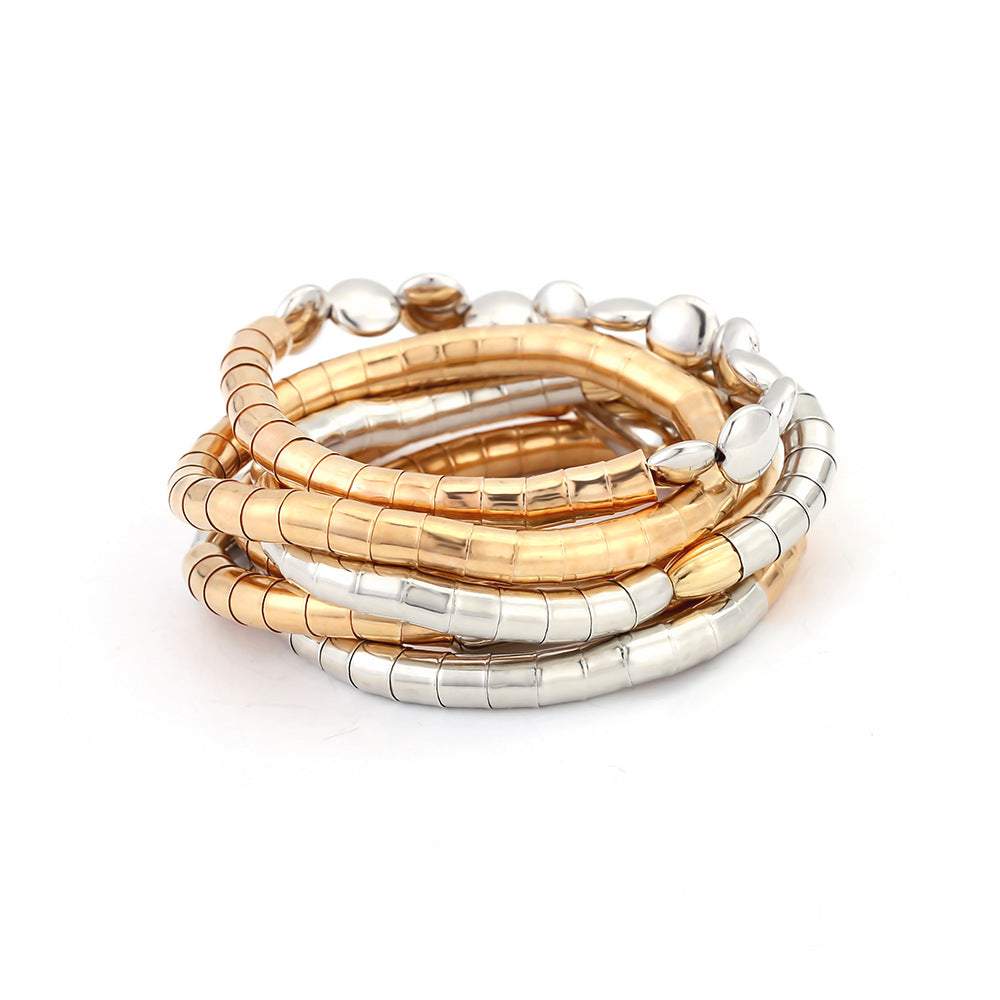 Gold Silver Layered Plain Bracelet Wrist Wear For Women Bulk