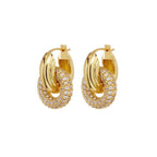 Bulk Circle Gold Plated CZ Stainless Steel Anti-Tarnish Hoop Earrings
