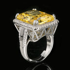 Premium Square Cut Silver Plated CZ Copper Anti Tarnish Fancy Ring Bulk
