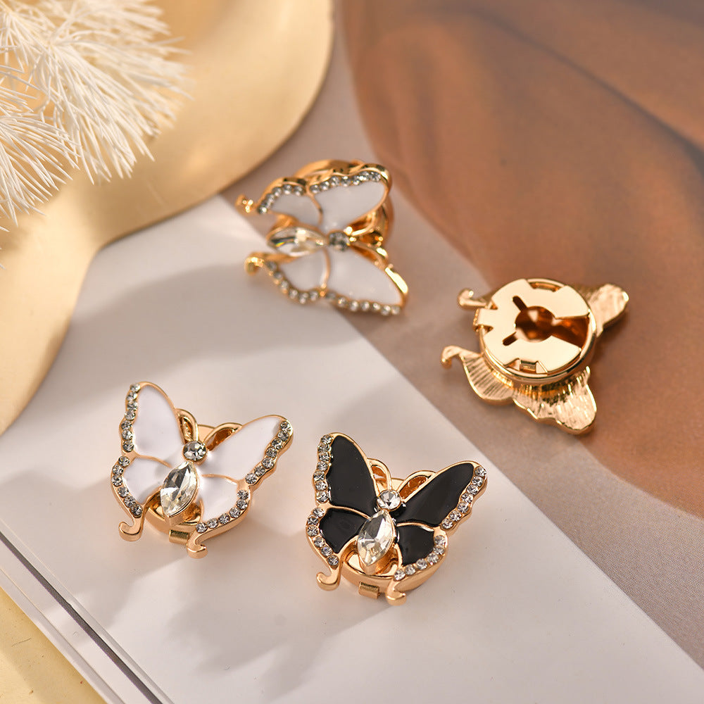 Butterfly Mother Of Pearl 18K Gold White Anti Tarnish Single Shirt Button Cover For Unisex Main image