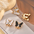 Butterfly Mother Of Pearl 18K Gold White Anti Tarnish Single Shirt Button Cover For Unisex