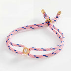 Multi Color Handmade Rope Style Gold CZ Fabric Bracelet For Women Bulk