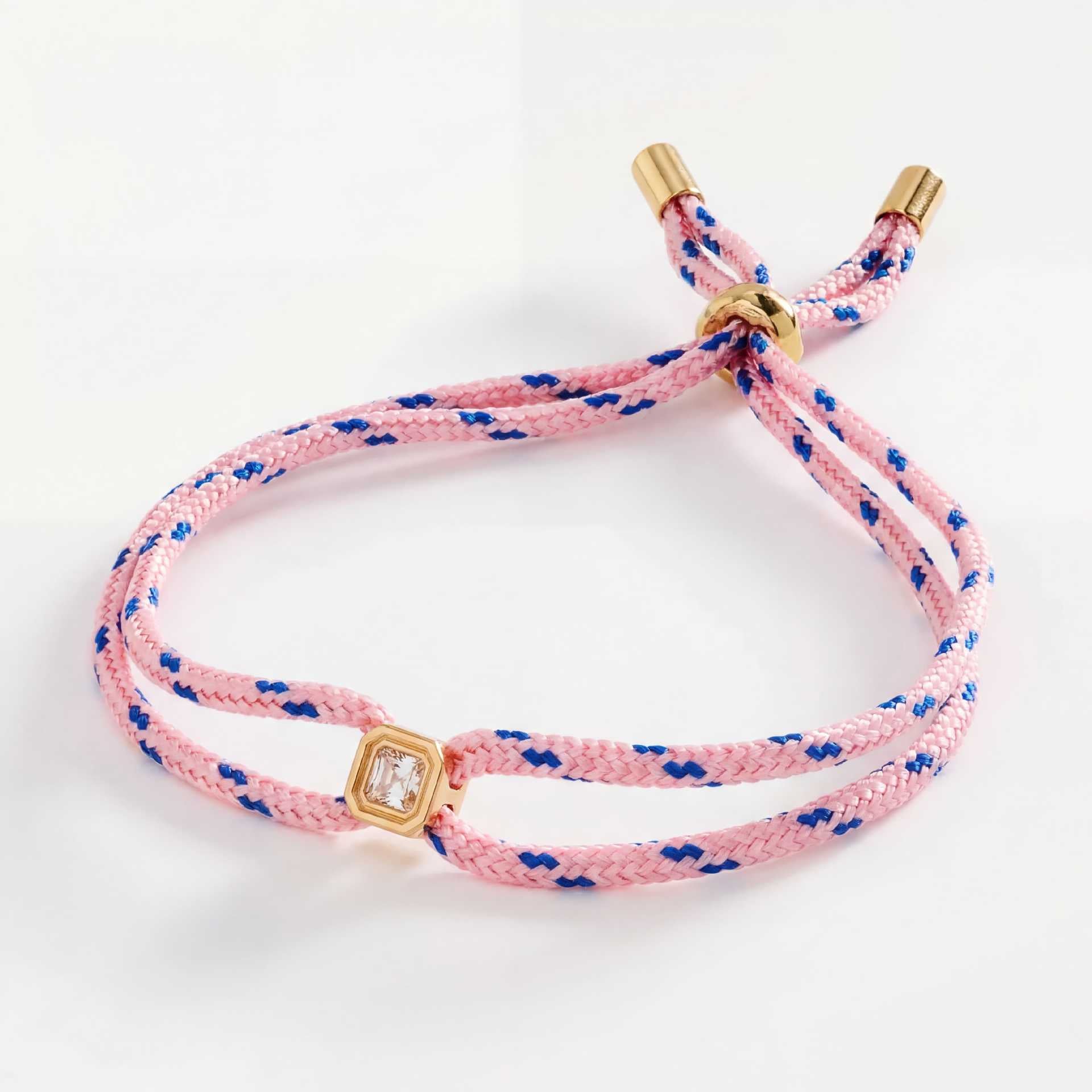 Multi Color Handmade Rope Style Gold CZ Fabric Bracelet For Women Bulk
