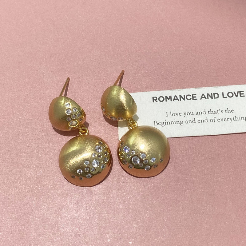 Modern Matte Design Gold CZ Anti Tarnish Copper Hoop Earrings Wholesale Secondary image