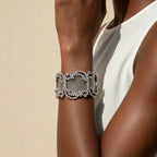 Designer Wide Mesh Link Gold Silver Plated Bracelet For Women Whlesale