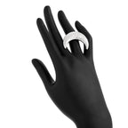 Beaten Finish Crescent Moon 18K Gold Free Size Ring For Women Bulk